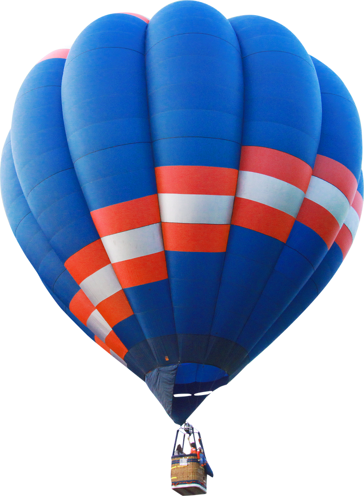 Blue Hot Air Balloon Isolated